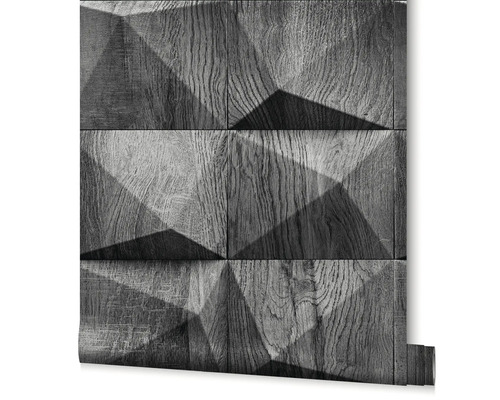 Role tapety s trojrozměrným designem dřeva