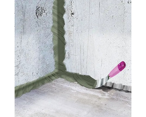 Rohové těsnění se špachtlí v interiéru