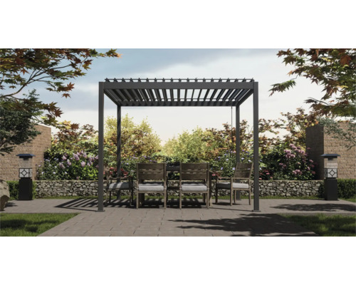 Pergola Basis 300 x 360 cm s lamelovou střechou antracit