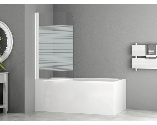 Vana s vanovou zástěnou ze skla s proužkovaným vzorem