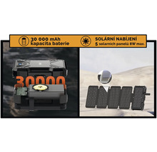 Powerbanka 30000 mAh se solárním panelem