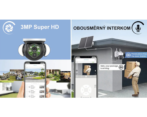 Bezpečnostní kamera s 3MP Super HD a obousměrným interkomem pro sledování domácnosti