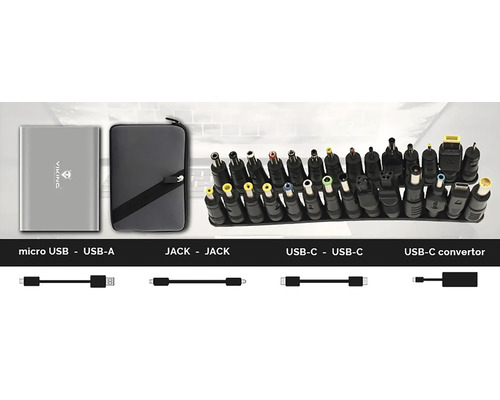 Univerzální nabíječka na notebook s různými konektory