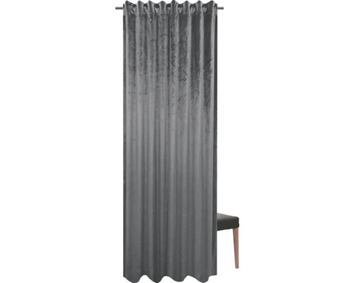 Šedý závěs s kroužky