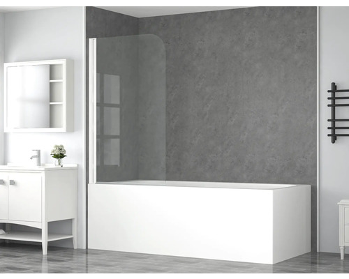 Vanová zástěna 1dílná form&style BAFIA 750 x 1400 mm čiré sklo barva profilu bílá