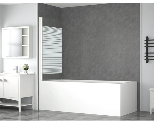 Koupelna s vanou, vanovou zástěnou, umyvadlem a topením