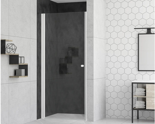 Sprchové dveře form&style MODENA 80 cm barva rámu bílá dekor skla čiré sklo