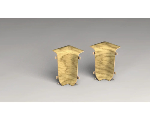 Dva dřevěné rohy soklové lišty