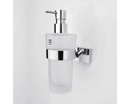 Nástěnný dávkovač mýdla ze skla a kovu