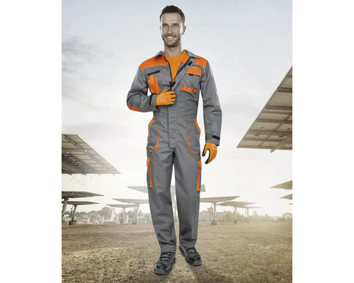 Šedá kombinéza s barevně kontrastními detaily