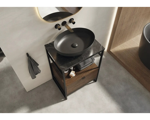 Umyvadlo s umyvadlem na desku a úložným prostorem v koupelně