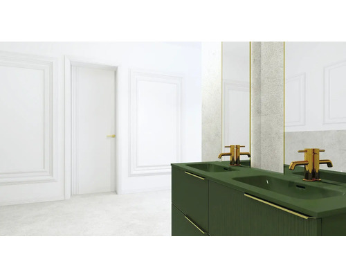 Koupelna s dvojitou skříňkou pod umyvadlo, umyvadly a zrcadlem