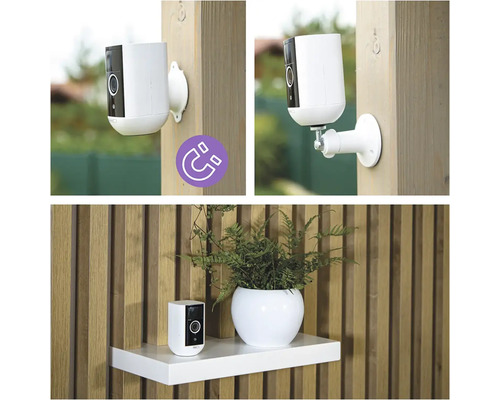 Venkovní kamera s magnetickým upevněním a nástěnným držákem pro flexibilní montáž