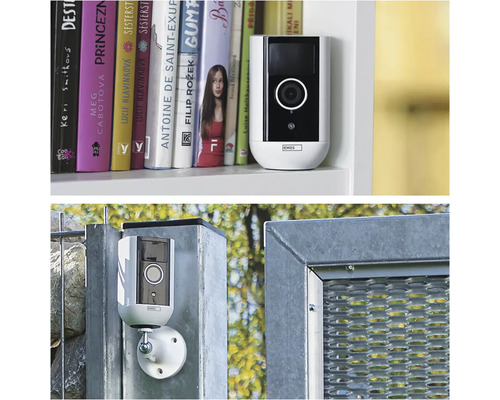 Bezpečnostní kamera EMOS pro montáž na stěnu a umístění v interiéru.