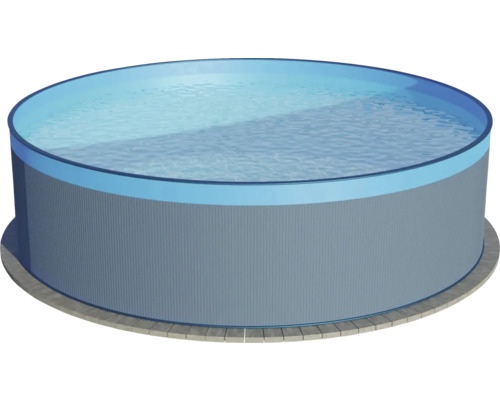 Bazén s ocelovou stěnou Planet Pool samotný bazén 450 x 122 cm bez příslušenství antracit/modrý