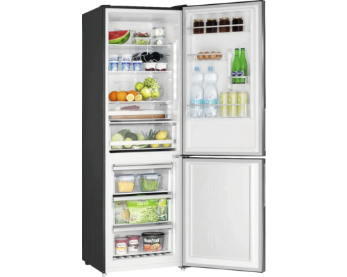 Otevřená chladnička s potravinami