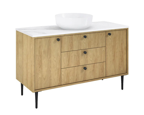 Skříňka pod umyvadlo se zásuvkami, dvířky a umyvadlem na desku