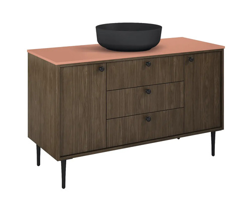 Komoda s dvířky skříněk, zásuvkami a mísou