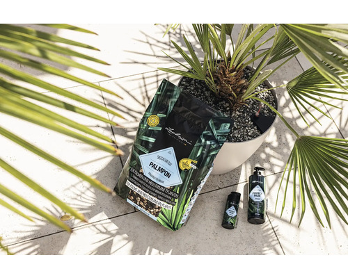 Speciální substrát, hnojivo a ošetřující prostředky pro palmy a středomořské rostliny s palmou v květináči