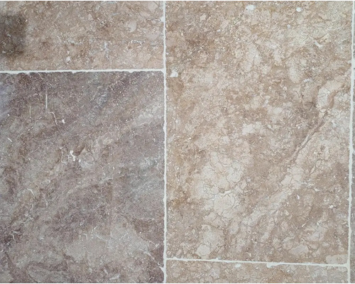 Dlažba Travertin Pietra Rossa TR-71 40,6 x 61 cm Podlahová krytina s dlaždicemi ve vzhledu mramoru