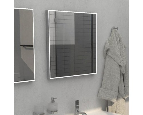 Koupelna se zrcadlovou skříňkou a umyvadlem