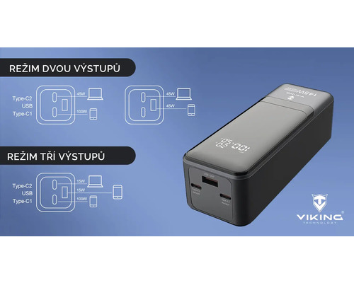 Přenosná nabíjecí stanice se dvěma a třemi výstupy.