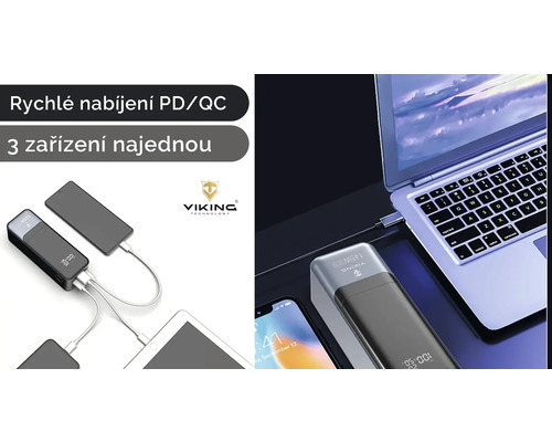 Powerbanka Viking Technology nabíjí notebook, tablet a smartphone současně