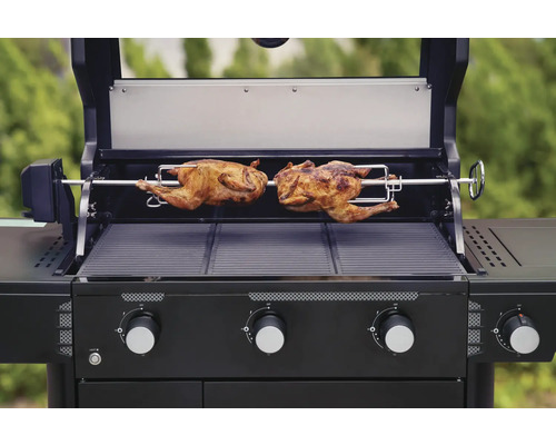 Gril se dvěma kuřaty na otočném rožni