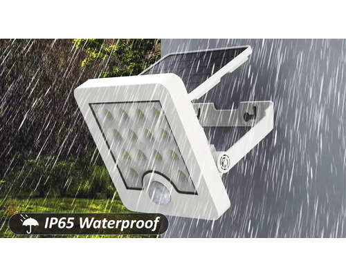 Solární lampa s pohybovým senzorem a vodotěsností IP65.