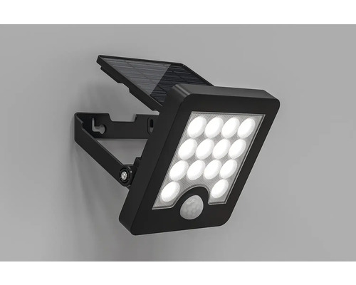 Solární lampa s pohybovým senzorem pro montáž na stěnu