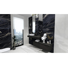 Deska pod umyvadlo bez výřezu Jungborn černá matná 121 x 46 x 12 cm