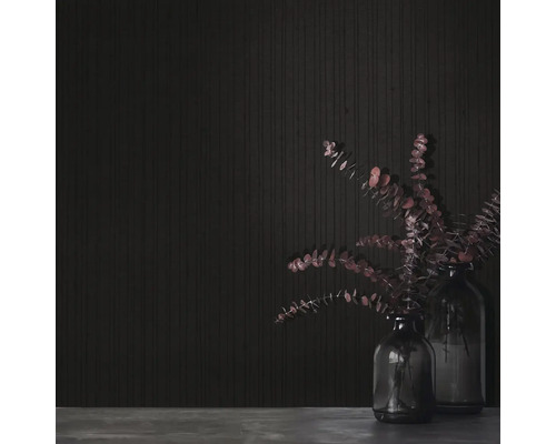 Dekorativní eukalyptové větve ve skleněných vázách před tmavou stěnou