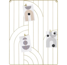 Dekorativní zlatá kovová mřížková deska se třemi geometrickými kartami