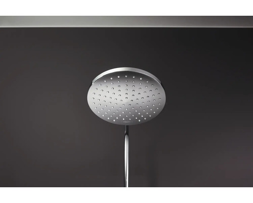 Kulatá kovová hlavová sprcha se sprchovým ramenem