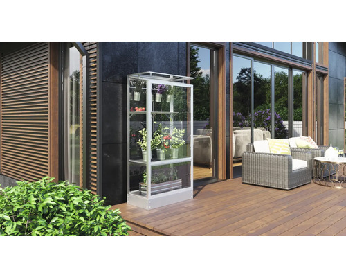 Skleník s rostlinami na terase