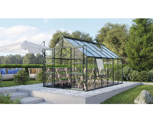 Skleník Vitavia Meridian 2 9900 skleněný 3 mm 257 x 383 cm zelený