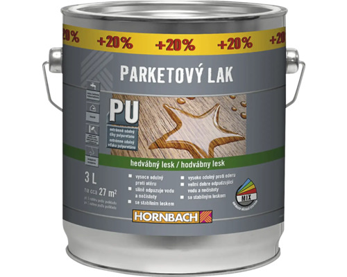 HORNBACH MIX PU Parketový lak hedvábný lesk 3 L k namíchání