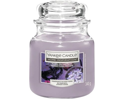 Yankee Candle vánoční vonná svíčka ve skle Floral Enchantment Yankee Candle Home Inspiration vonná svíčka Floral Enchantment se skleněným víčkem, 340 gramů