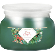 Vonná svíčka ve sklenici s vánočním motivem