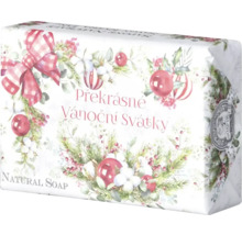 Přírodní mýdlo s vánočním designem obalu