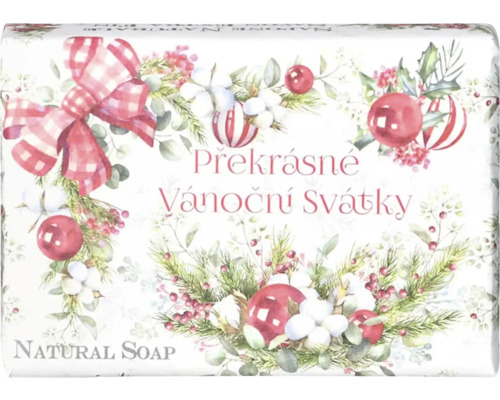 Obal přírodního mýdla s vánočním motivem