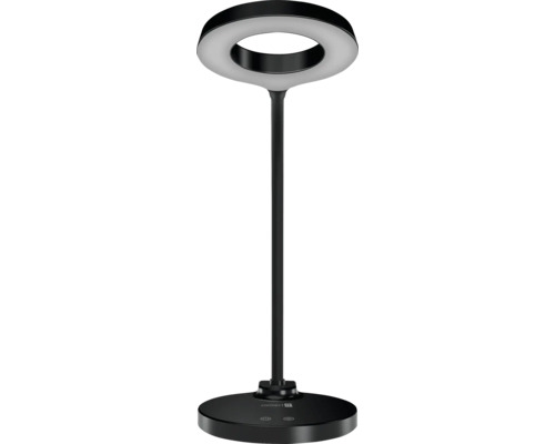 LED stolní lampa GLOW 7 W 400 lm 3000-4000-6500 K černá - flexibilní rameno Stolní lampa s LED kroužkem