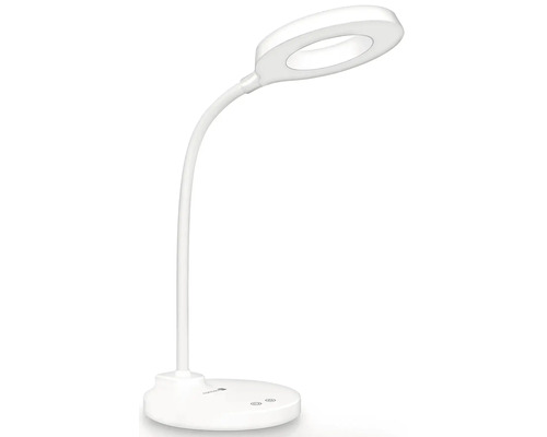 LED stolní lampa s ohebným ramenem a kulatou hlavicí