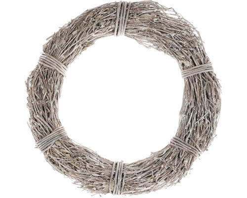 Věnec proutěný Ø 35 cm bílý Dekorativní věnec z větví