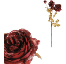 Dekorativní růže se zlatými listy jako interiérová dekorace