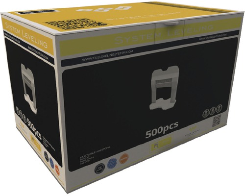 Balení 500 kusů nivelačního systému dlaždic