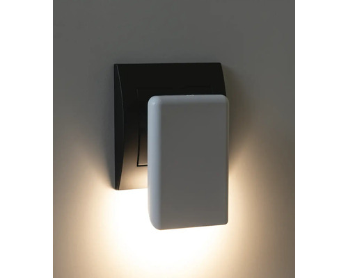 LED noční osvětlení do zásuvky Kanlux 37394 ORISA LED WW-W 0,28W 5lm 3000K bílé Nástěnné svítidlo s obdélníkovým stínidlem pro vnitřní použití