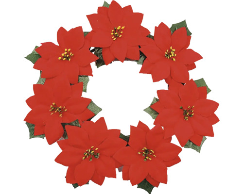 Věnec vánoční hvězda poinsettia Ø 30 cm