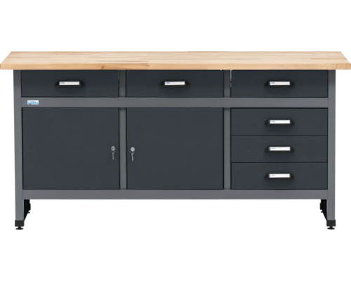 Pracovní stůl se zásuvkami a skříňkami