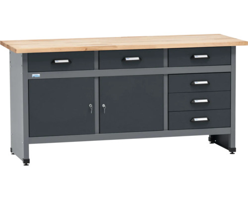 Pracovní stůl se zásuvkami a skříňkami